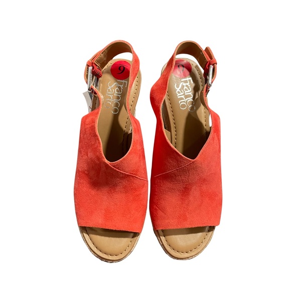 NEW Franco Sarto Julien Wedge Slingback Suede Sandal Sz 6 - Picture 3 of 8